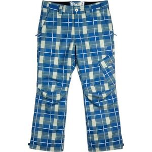 Orage Women's Chica‎ Insulated Ski Pants - Blue & Green Plaid - Size Medium NWOT